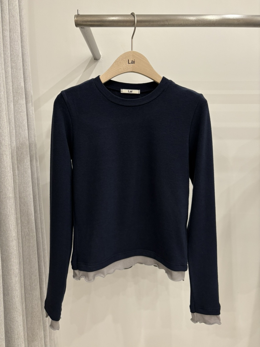 LAI韓國代購㊣女裝新品休閑25秋冬時尚人氣職業推薦長袖T恤Lai長袖T恤圖色3