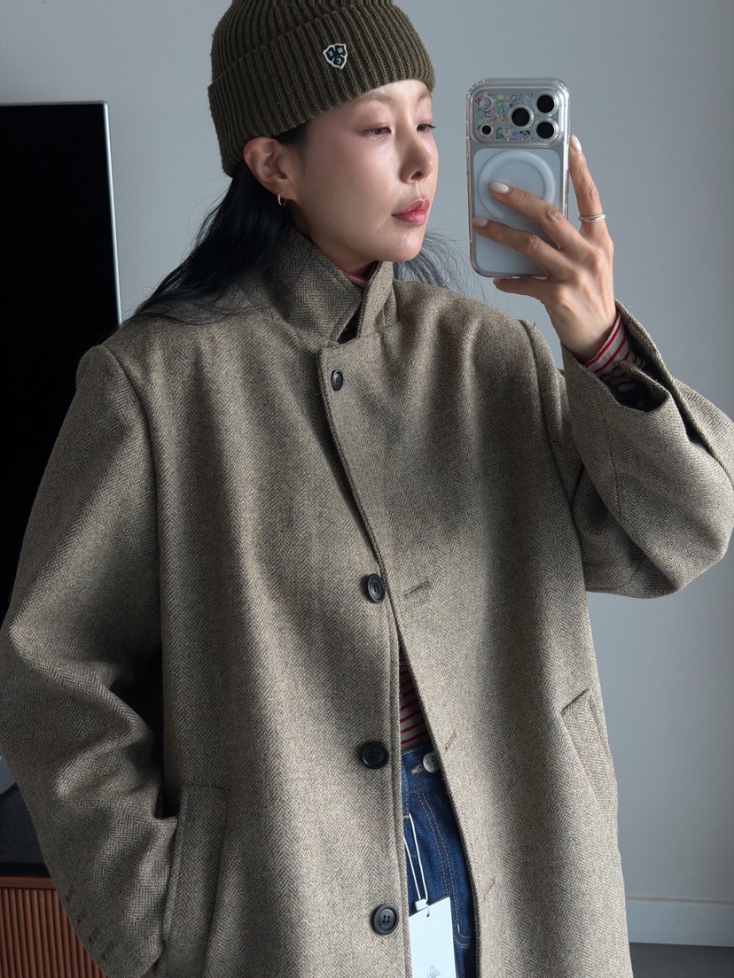 MILUI韓國代購㊣女士新款25秋冬時尚人氣推薦職業熱賣短款大衣MILUI短款大衣