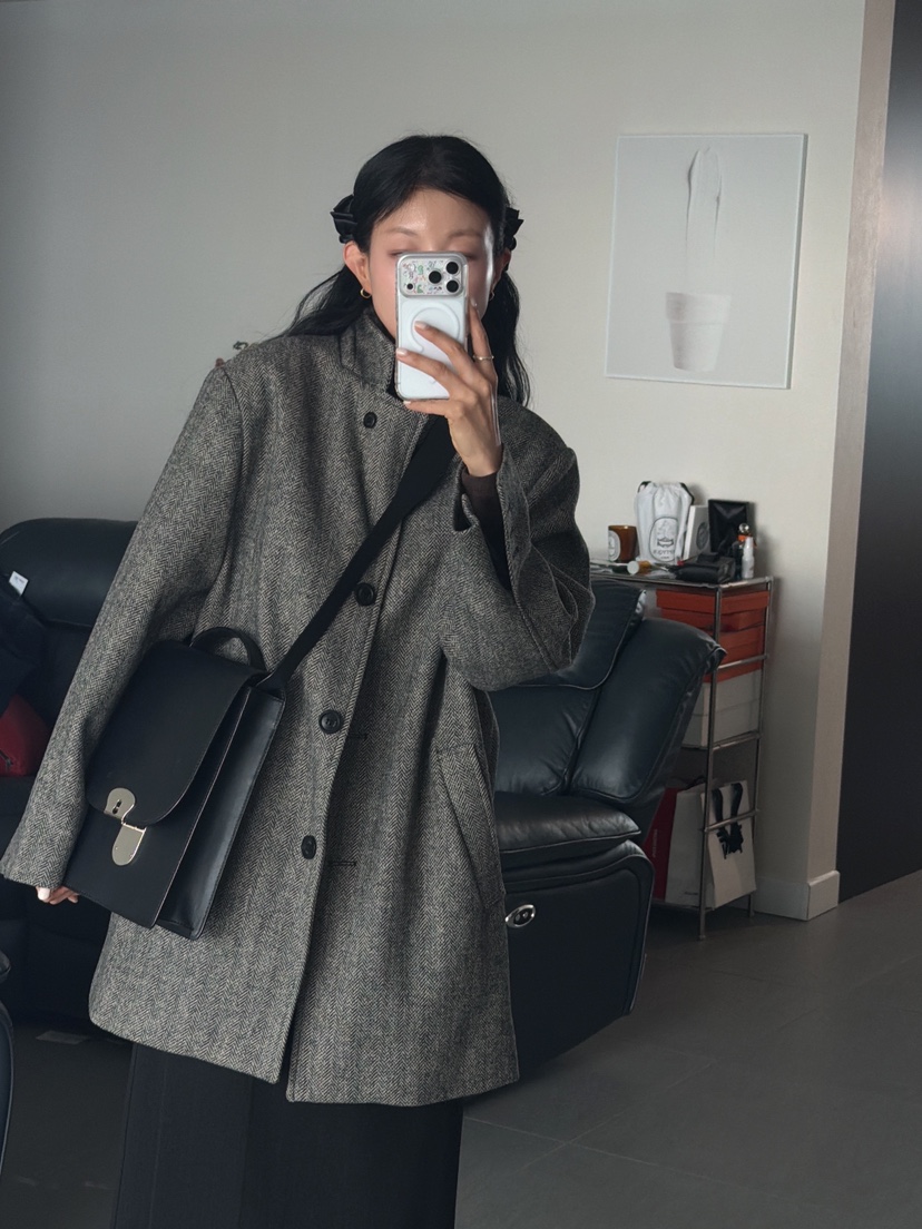 MILUI韓國代購㊣女士新款25秋冬時尚人氣推薦職業熱賣短款大衣MILUI短款大衣