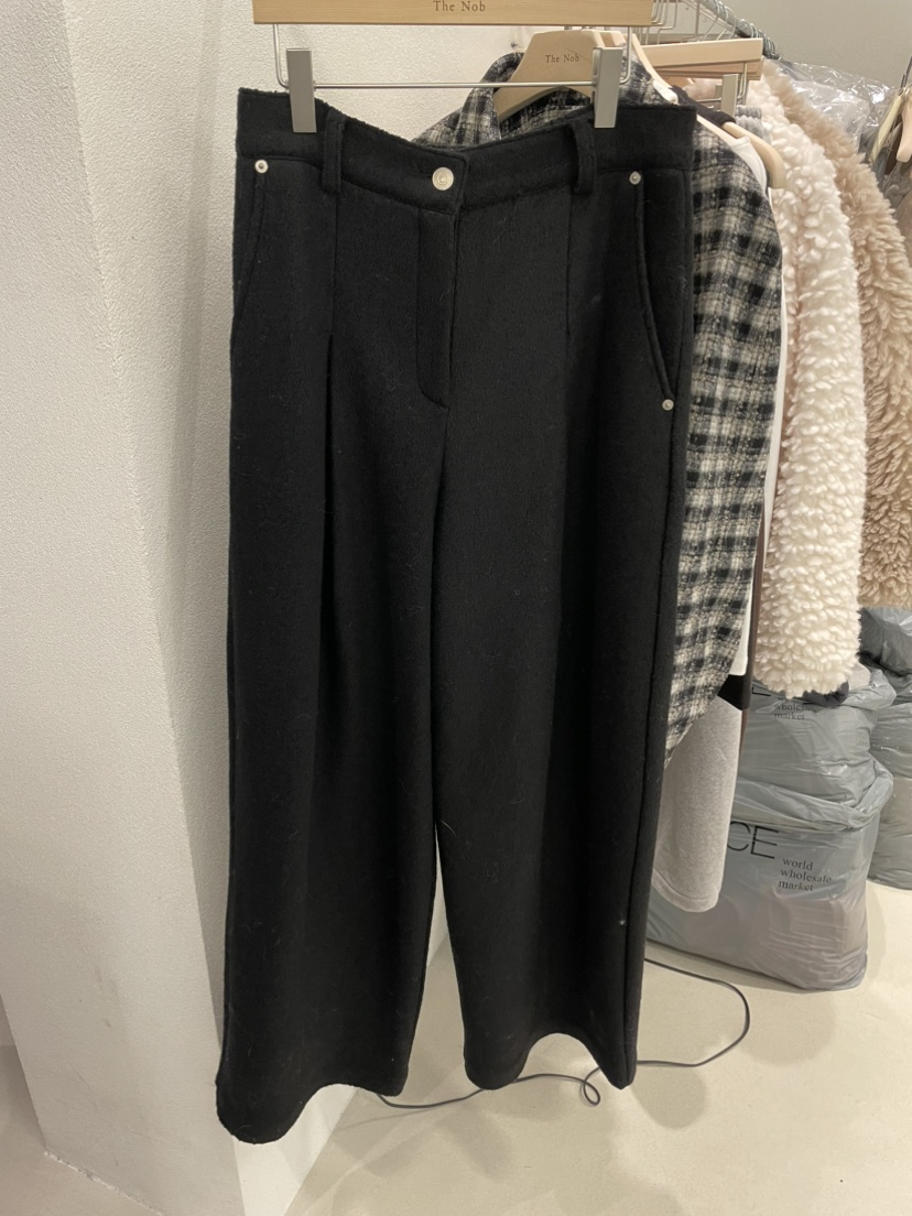 NOB東大門㊣直郵女裝新款熱賣人氣休閑休閑褲不含腰帶毛圈羊毛NOB休閑褲圖色1