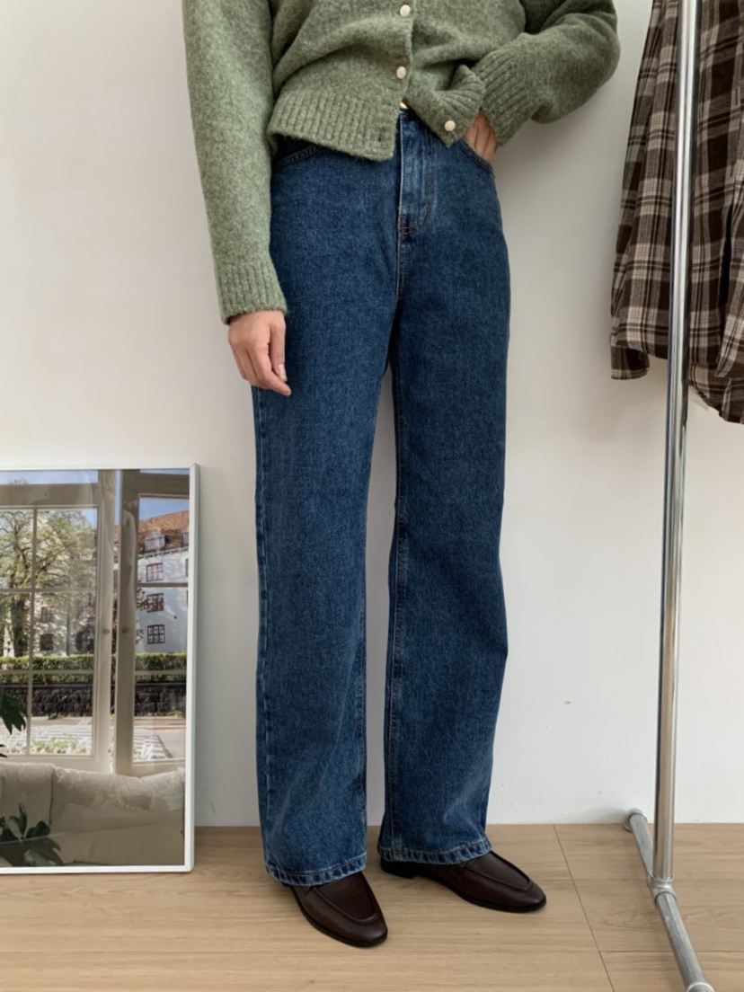 WOOD韓國直郵㊣女士新款休閑人氣25秋冬職業推薦時尚牛仔褲WOOD牛仔褲