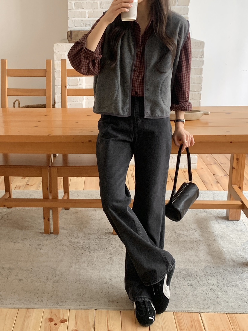 WOOD韓國直郵㊣女士新款休閑人氣25秋冬職業推薦時尚牛仔褲WOOD牛仔褲