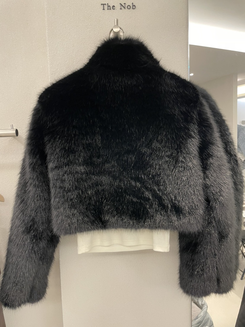 NOB東大門㊣實拍女裝新款時尚人氣休閑職業熱賣短款大衣皮草NOB短款大衣