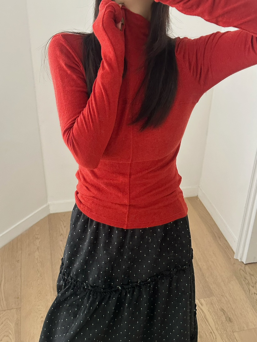 BYRING韓國直郵㊣女裝新款25秋冬熱賣職業人氣長袖T恤安哥拉BYRING長袖T恤圖色1