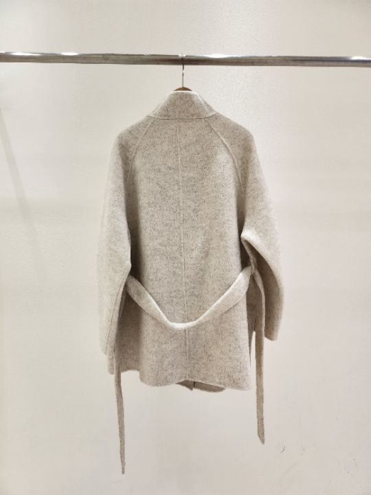 FEMME東大門㊣直郵女士新品時尚職業25秋冬中長款大衣含腰帶手工FEMME中長款大衣