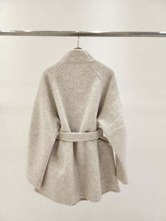 FEMME東大門㊣直郵女士新品時尚職業25秋冬中長款大衣含腰帶手工FEMME中長款大衣