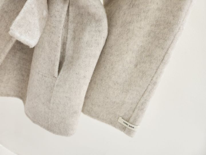 FEMME東大門㊣直郵女士新品時尚職業25秋冬中長款大衣含腰帶手工FEMME中長款大衣