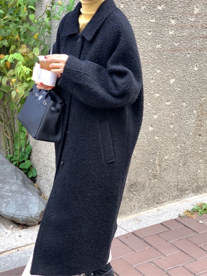 STAY HERE韓國直郵㊣女裝新款時尚熱賣職業推薦中長款大衣STAY HERE中長款大衣