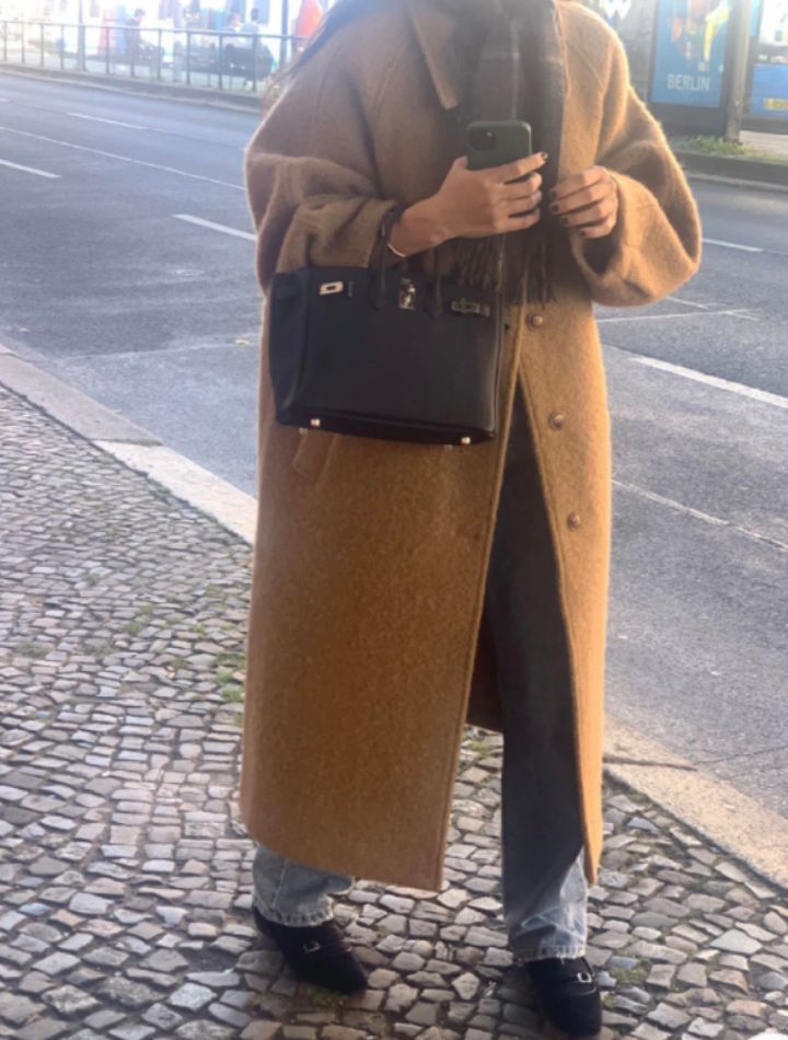 STAY HERE韓國直郵㊣女裝新款時尚熱賣職業推薦中長款大衣STAY HERE中長款大衣