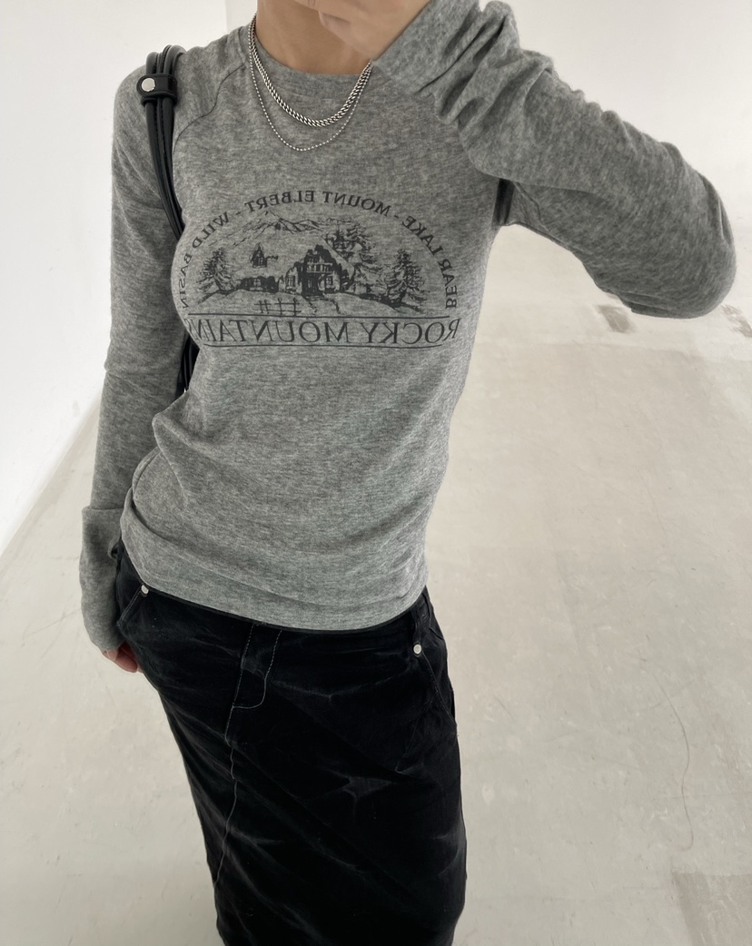 REIZ東大門㊣直郵女士新款人氣推薦25秋冬職業長袖T恤安哥拉REIZ長袖T恤