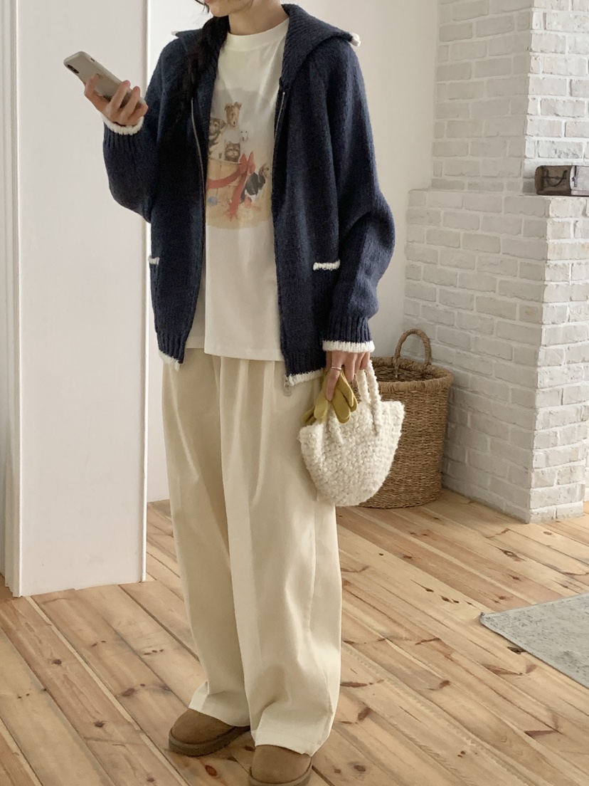 WOOD東大門㊣直郵女裝新品職業時尚人氣休閑推薦針織衫拉鏈WOOD針織衫