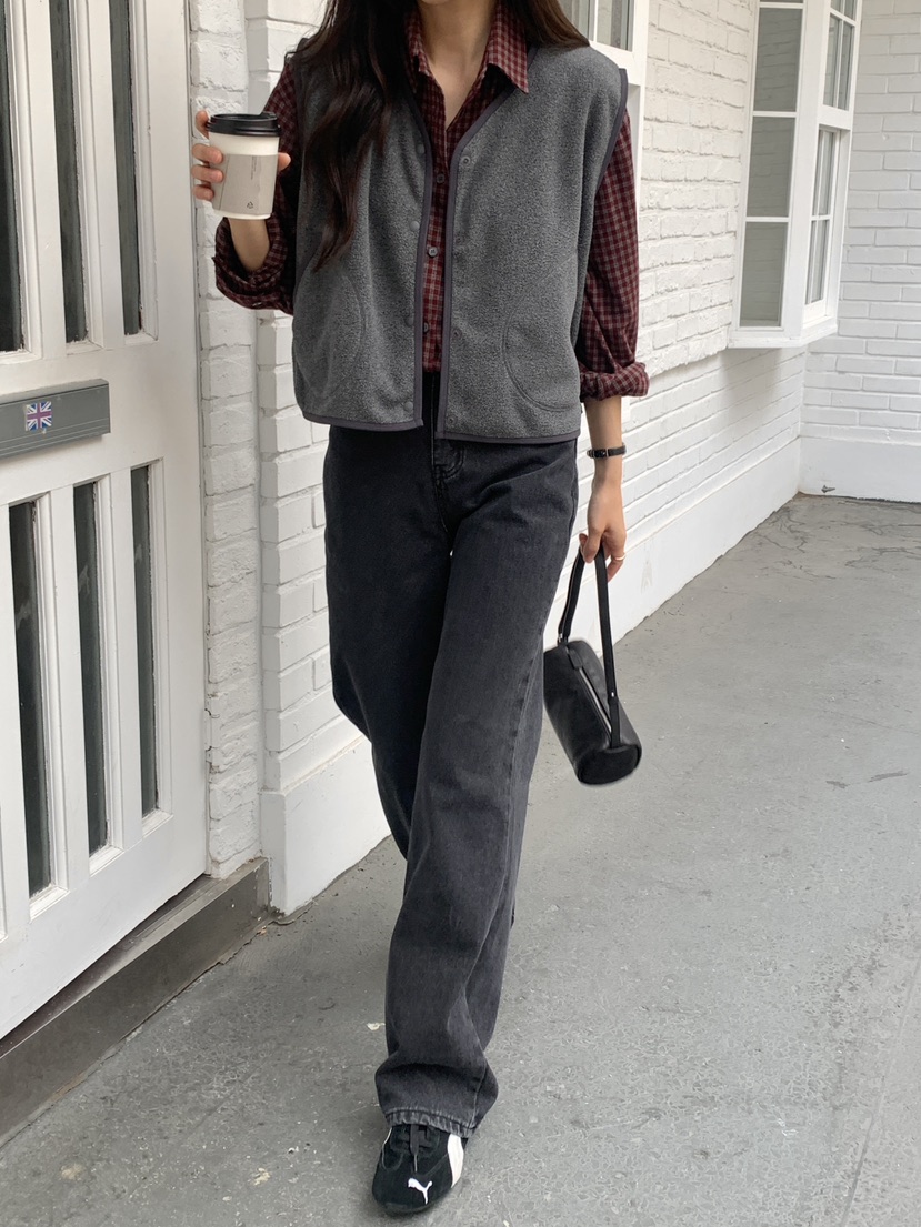 WOOD韓國直郵㊣女士新品人氣熱賣25秋冬推薦休閑職業馬甲抓絨WOOD馬甲