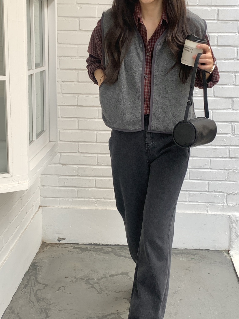 WOOD韓國直郵㊣女士新品人氣熱賣25秋冬推薦休閑職業馬甲抓絨WOOD馬甲