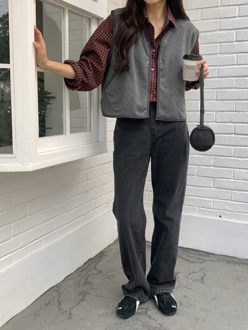 WOOD韓國直郵㊣女士新品人氣熱賣25秋冬推薦休閑職業馬甲抓絨WOOD馬甲