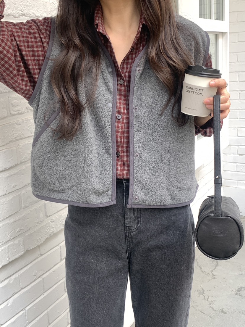 WOOD韓國直郵㊣女士新品人氣熱賣25秋冬推薦休閑職業馬甲抓絨WOOD馬甲