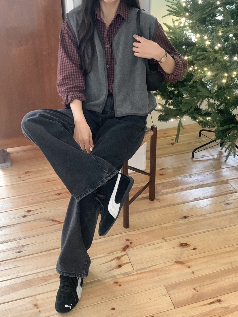 WOOD韓國直郵㊣女士新品人氣熱賣25秋冬推薦休閑職業馬甲抓絨WOOD馬甲