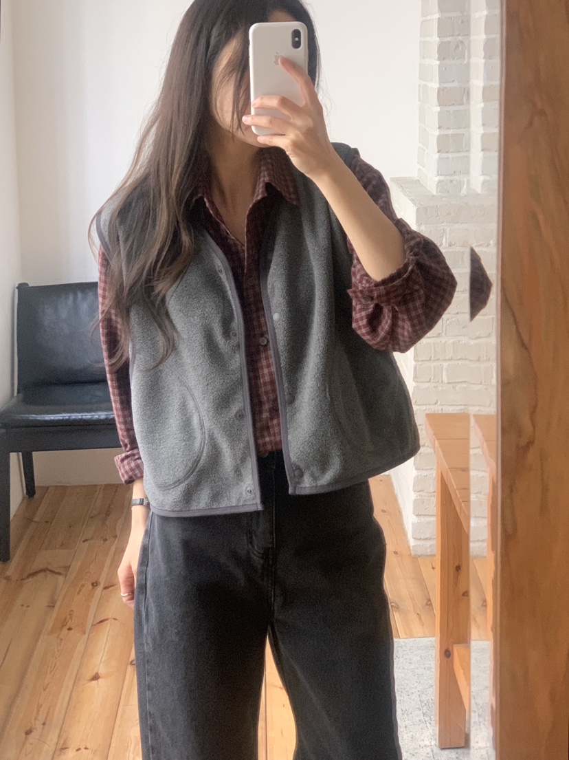 WOOD韓國直郵㊣女士新品人氣熱賣25秋冬推薦休閑職業馬甲抓絨WOOD馬甲