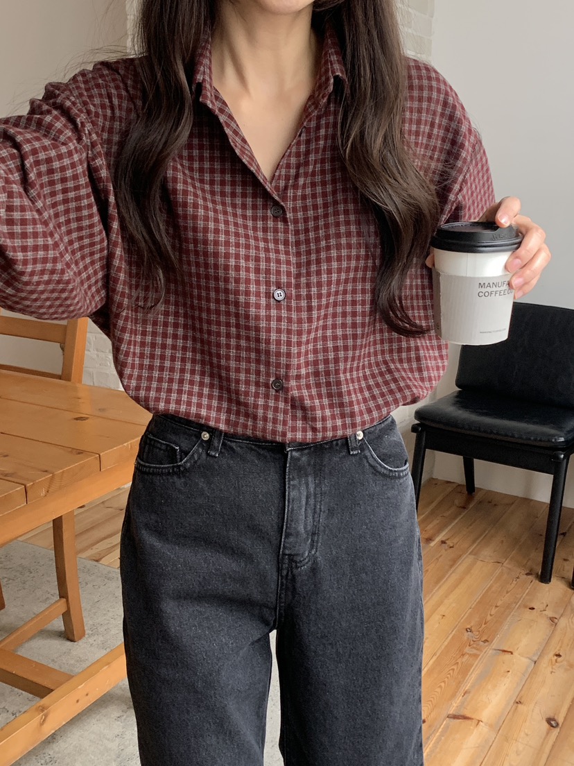 WOOD東大門㊣直郵女裝新品時尚熱賣休閑職業25秋冬襯衫蕾絲衫WOOD襯衫/蕾絲衫圖色1