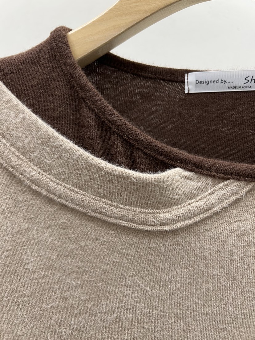 SHIRRING東大門㊣實拍女士新品25秋冬時尚人氣休閑推薦長袖T恤SHIRRING長袖T恤