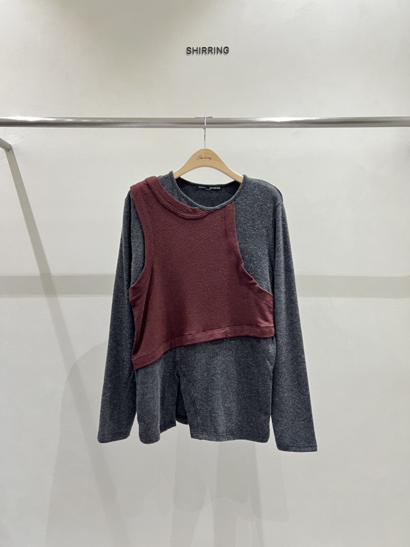 SHIRRING東大門㊣實拍女士新品25秋冬時尚人氣休閑推薦長袖T恤SHIRRING長袖T恤圖色3