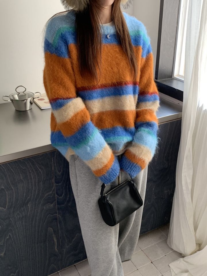 STAY HERE東大門㊣實拍女士新款職業25秋冬時尚人氣針織衫STAY HERE針織衫