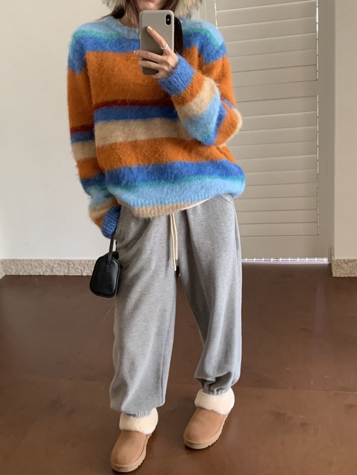 STAY HERE東大門㊣實拍女士新款職業25秋冬時尚人氣針織衫STAY HERE針織衫