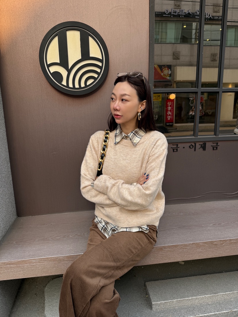 LUMIPLE東大門㊣代購女裝新品推薦職業熱賣25秋冬針織衫羊毛混紡LUMIPLE針織衫