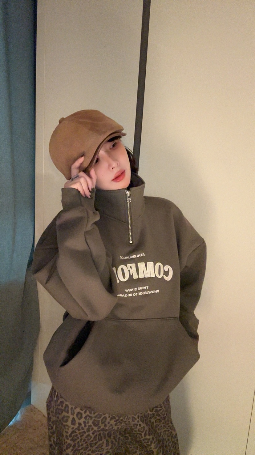 LUMIPLE東大門㊣實拍女裝新款人氣時尚25秋冬熱賣職業衛衣拉鏈LUMIPLE衛衣