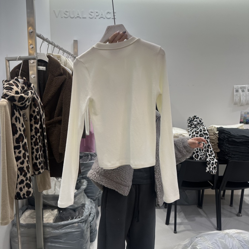 VISUAL SPACE東大門㊣實拍女士新品推薦人氣休閑職業長袖T恤VISUAL SPACE長袖T恤