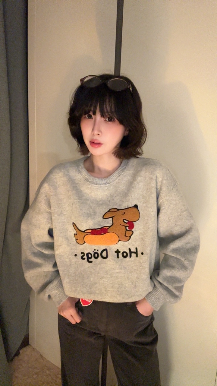 LUMIPLE東大門㊣實拍女士新款推薦25秋冬人氣熱賣職業時尚衛衣LUMIPLE衛衣