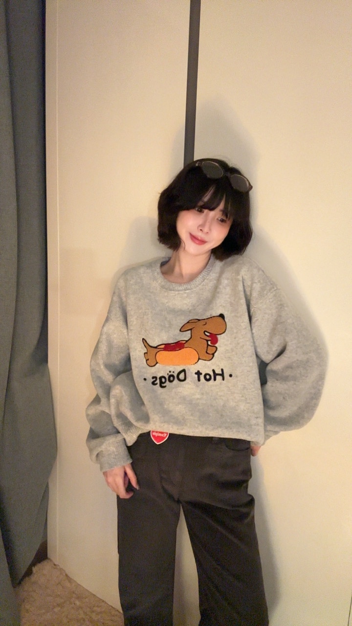 LUMIPLE東大門㊣實拍女士新款推薦25秋冬人氣熱賣職業時尚衛衣LUMIPLE衛衣