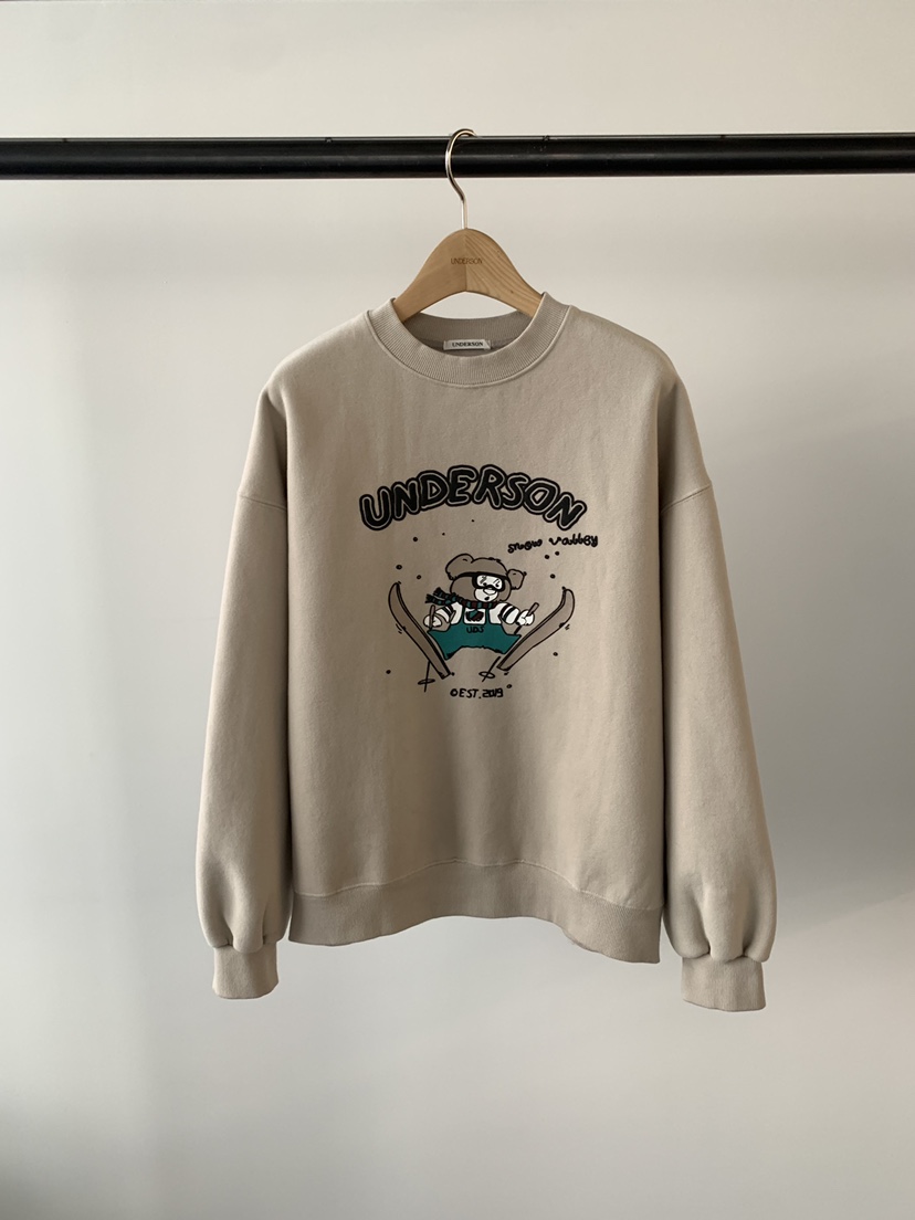 UNDERSON韓國直郵㊣女士新品職業熱賣時尚人氣休閑衛衣泰迪熊UNDERSON衛衣圖色2