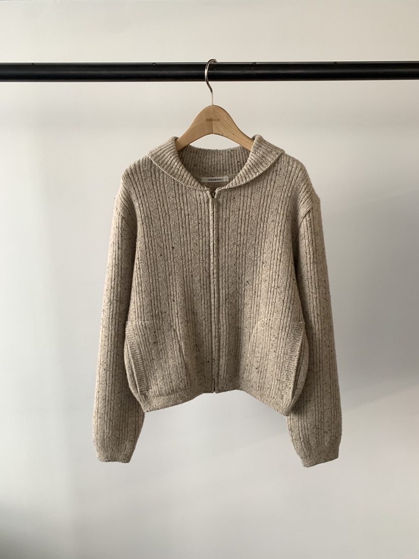 UNDERSON東大門㊣直郵女裝新品熱賣人氣25秋冬職業毛衣拉鏈UNDERSON毛衣圖色1