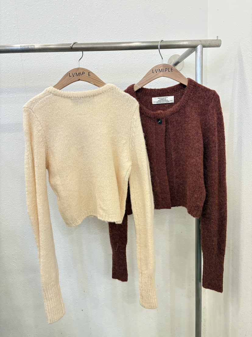 LUMIPLE韓國代購㊣女士新款熱賣人氣職業時尚針織衫短款開衫LUMIPLE針織衫