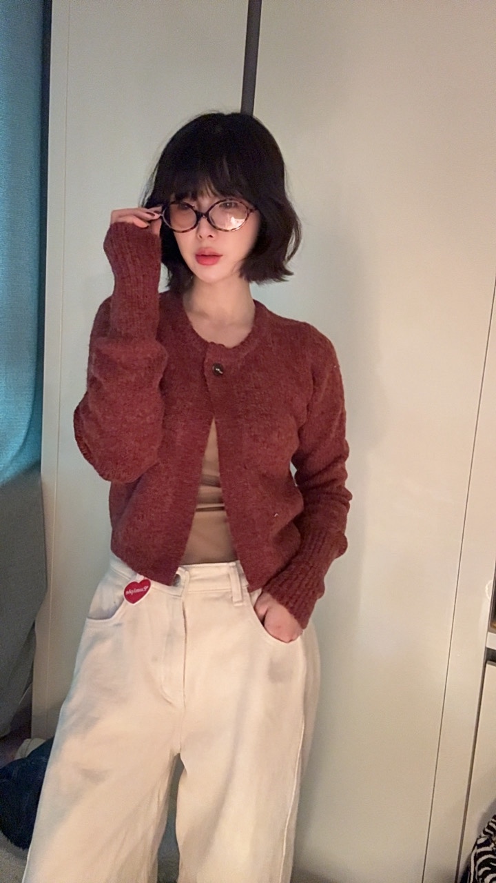 LUMIPLE韓國代購㊣女士新款熱賣人氣職業時尚針織衫短款開衫LUMIPLE針織衫