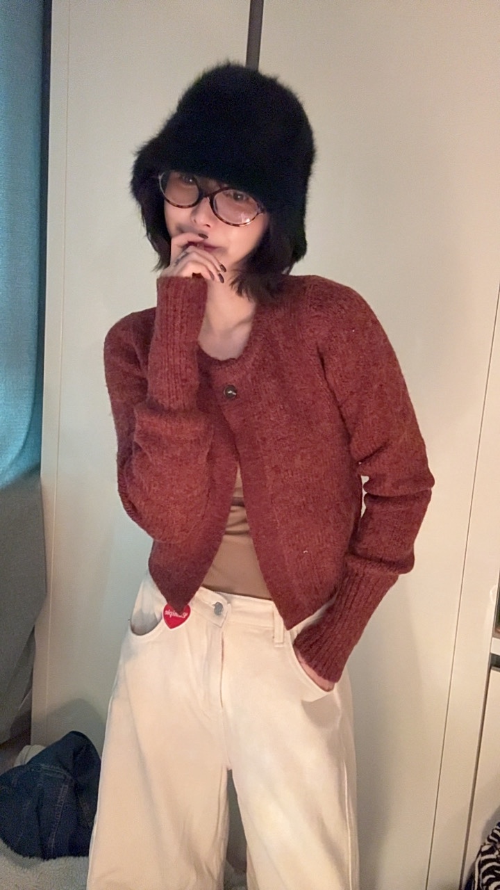 LUMIPLE韓國代購㊣女士新款熱賣人氣職業時尚針織衫短款開衫LUMIPLE針織衫