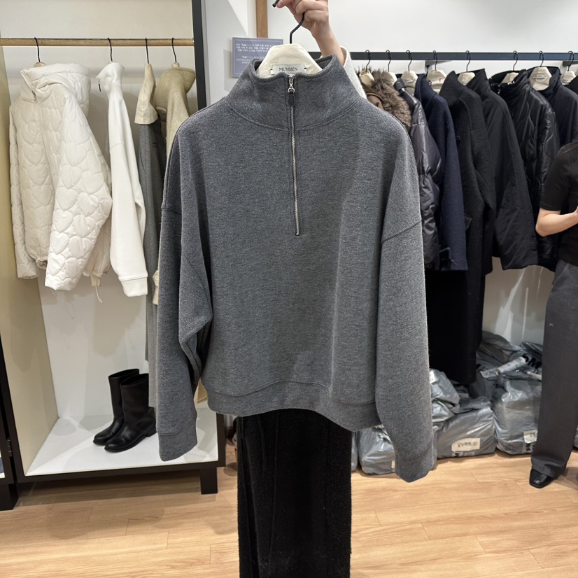 MUYBIEN韓國直郵㊣女士新款25秋冬人氣時尚休閑衛衣抓絨拉鏈MUYBIEN衛衣圖色2