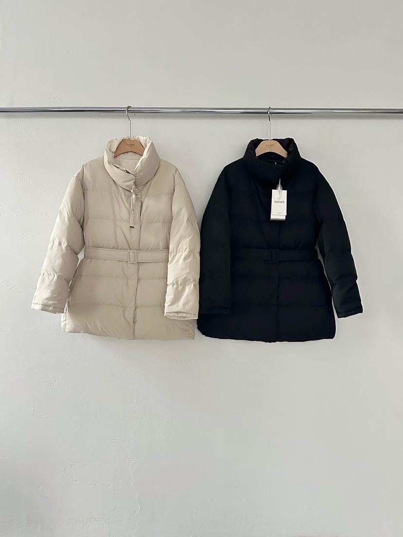 2ND GATE韓國代購㊣女裝新款人氣休閑短款棉服含腰帶雙面鴨絨2ND GATE短款棉服