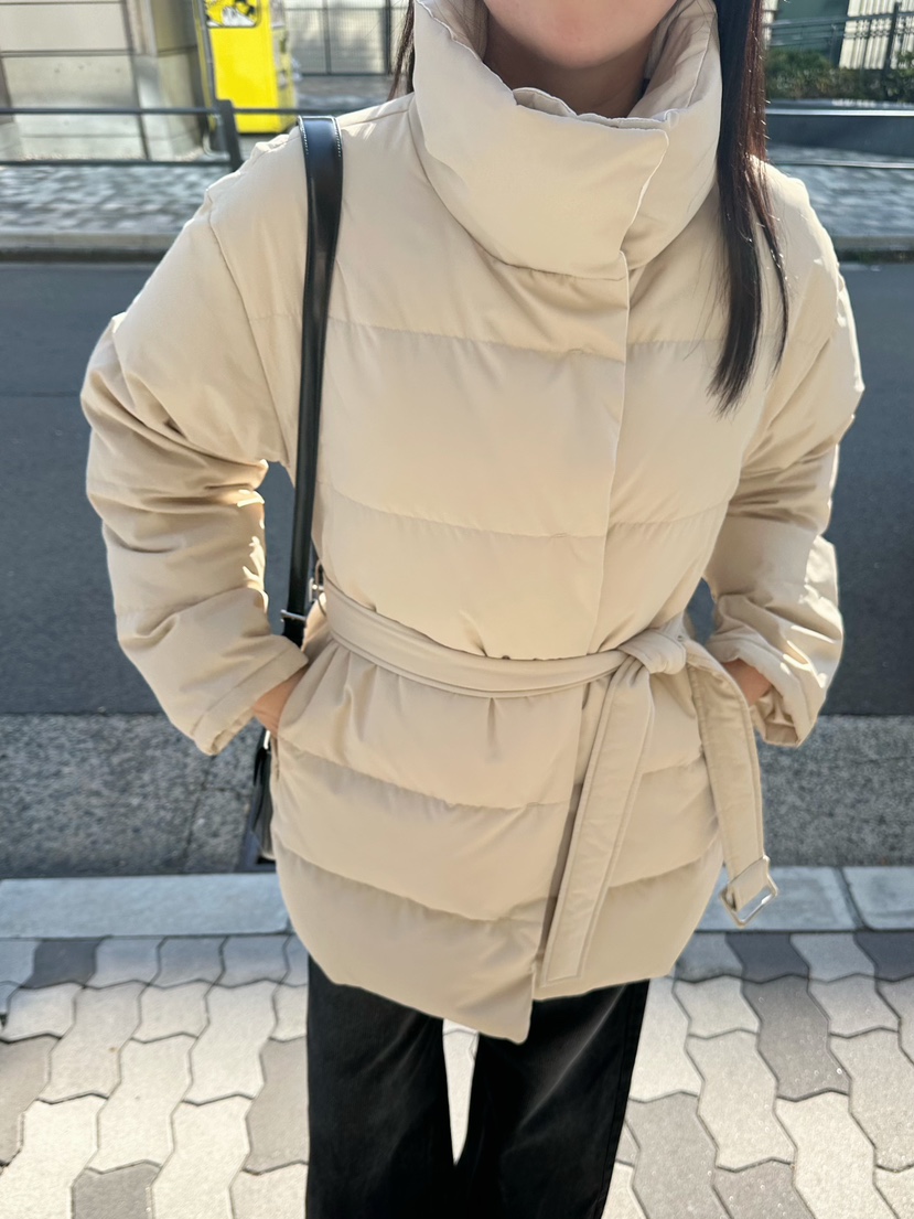 2ND GATE韓國代購㊣女裝新款人氣休閑短款棉服含腰帶雙面鴨絨2ND GATE短款棉服