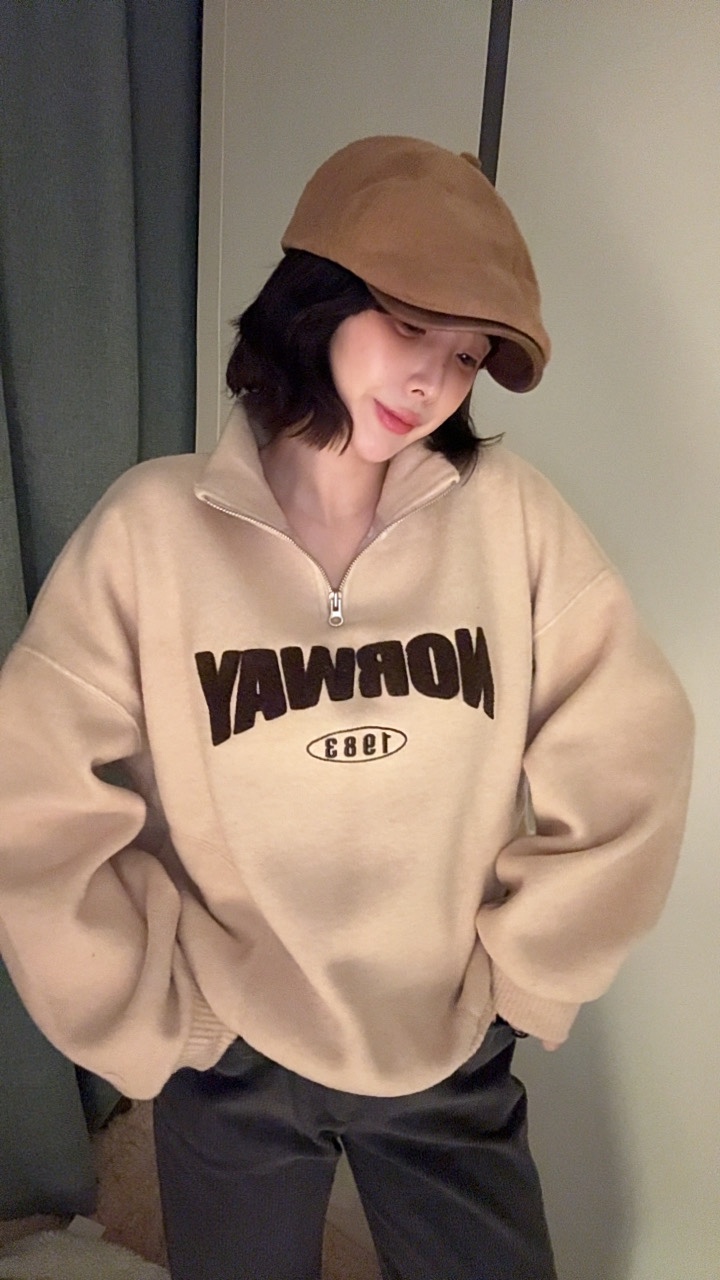 LUMIPLE東大門㊣實拍女裝新品時尚職業休閑熱賣人氣衛衣高領LUMIPLE衛衣