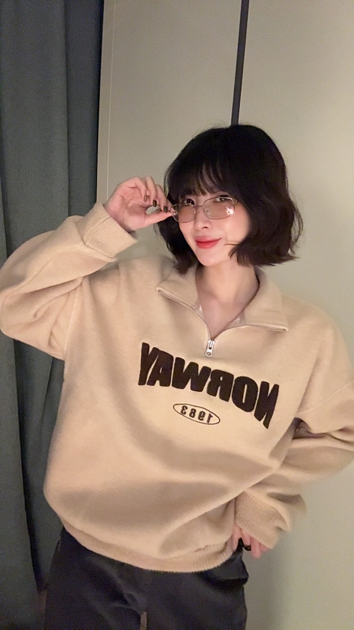 LUMIPLE東大門㊣實拍女裝新品時尚職業休閑熱賣人氣衛衣高領LUMIPLE衛衣