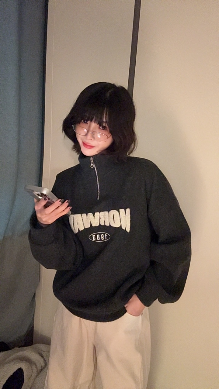 LUMIPLE東大門㊣實拍女裝新品時尚職業休閑熱賣人氣衛衣高領LUMIPLE衛衣