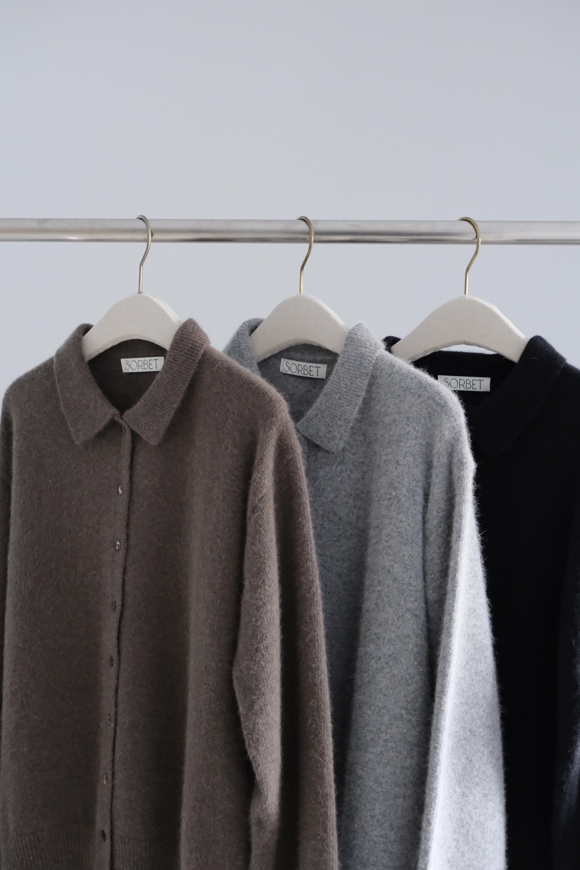 SORBET東大門㊣實拍女裝新款25秋冬推薦休閑熱賣針織衫開衫SORBET/flat white針織衫