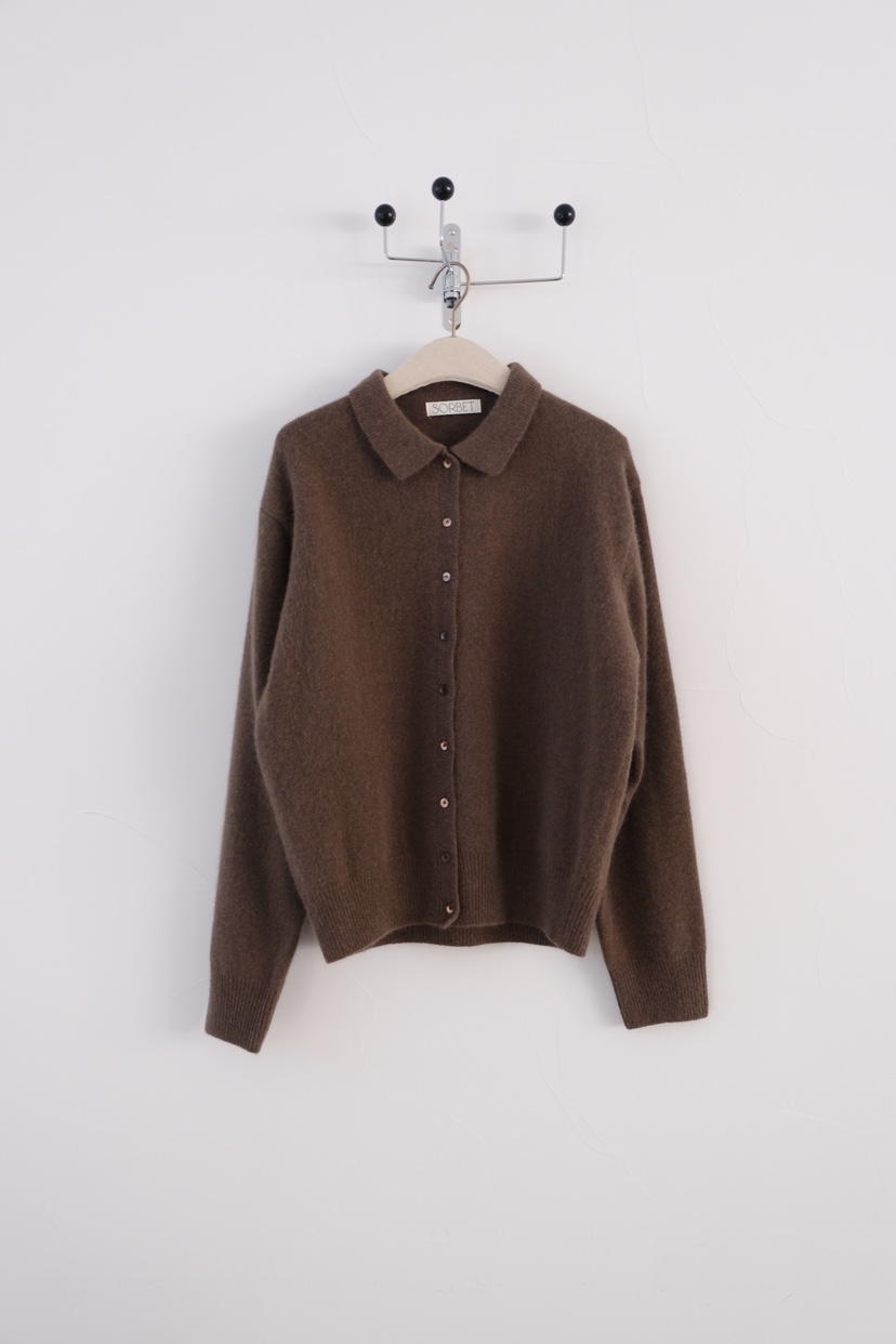 SORBET東大門㊣實拍女裝新款25秋冬推薦休閑熱賣針織衫開衫SORBET/flat white針織衫圖色2