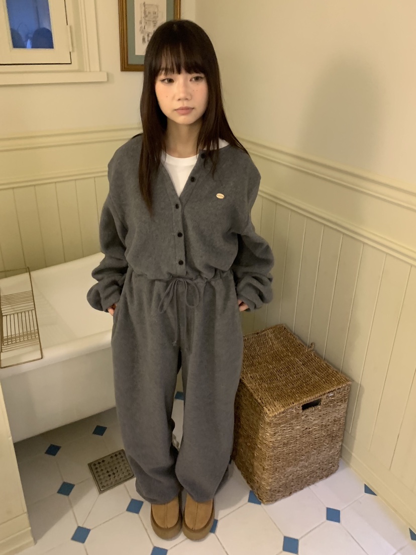 LIKEVAM東大門㊣直郵女士新款熱賣職業人氣連體褲含帽子抓絨LIKEVAM連體褲