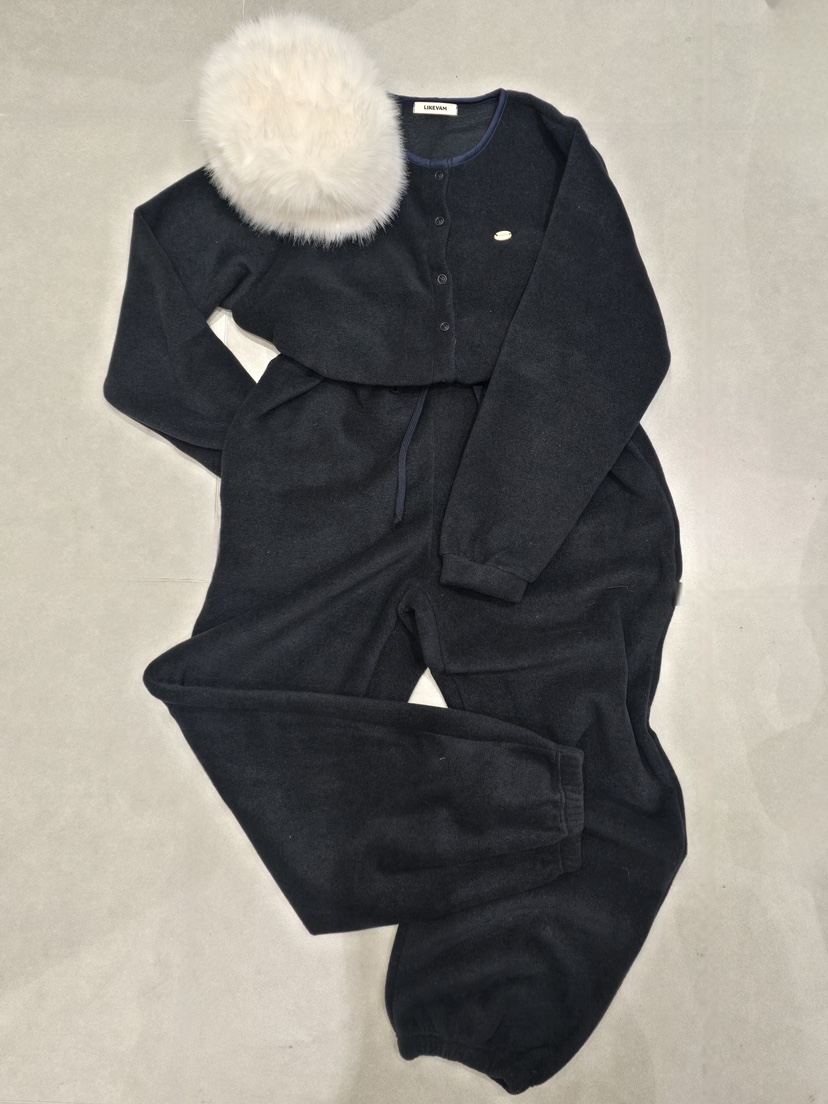 LIKEVAM東大門㊣直郵女士新款熱賣職業人氣連體褲含帽子抓絨LIKEVAM連體褲圖色1