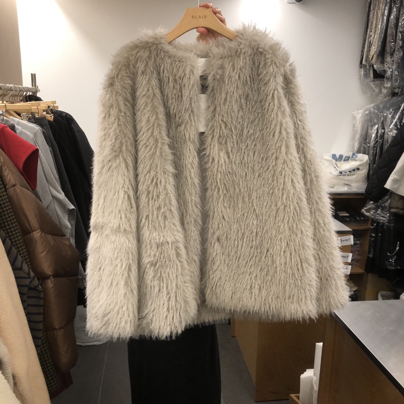 BLAIR韓國代購㊣女士新款人氣休閑職業25秋冬時尚熱賣夾克皮草BLAIR seoul夾克圖色2