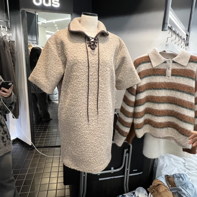 OUS/INCH-L韓國代購㊣女士新款休閑推薦25秋冬職業連衣裙OUS/INCH連衣裙圖色1