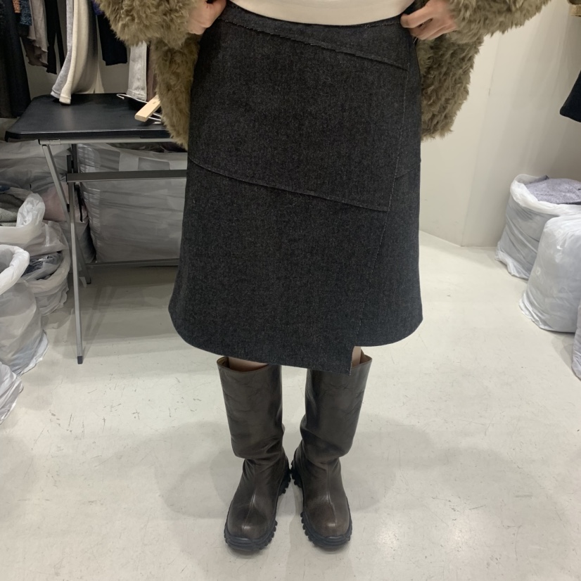 FRE韓國代購㊣女裝新品人氣職業熱賣時尚半身裙中短裙人字紋FRE半身裙/中短裙圖色2