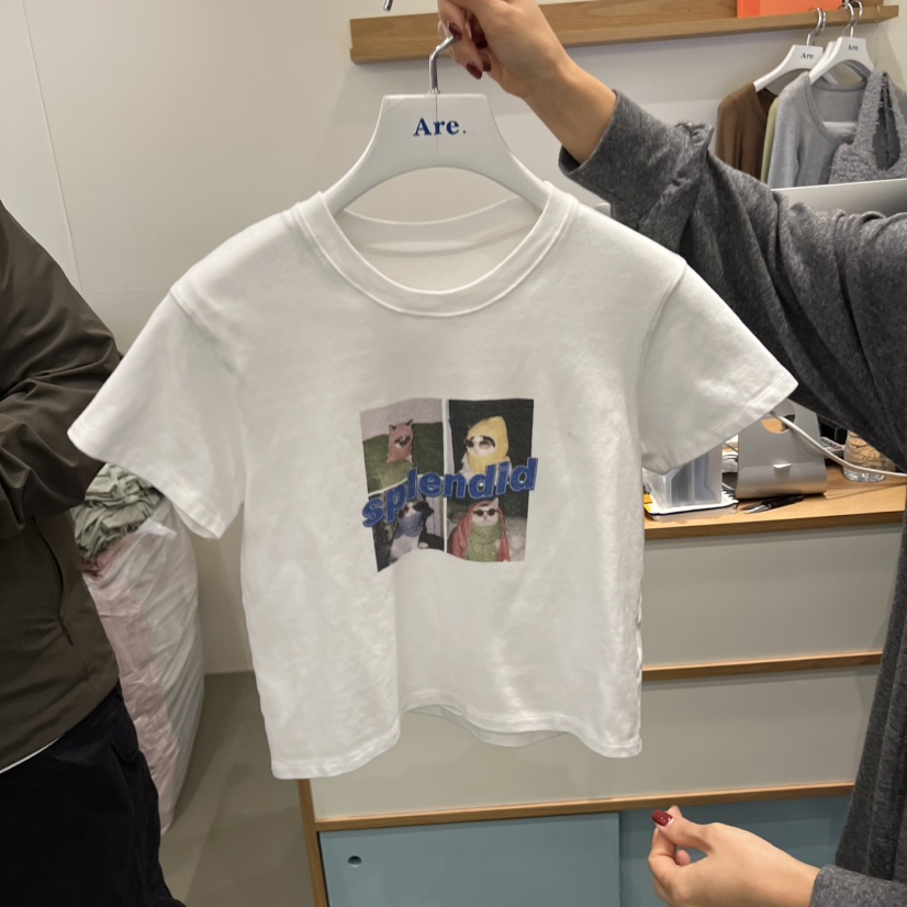 ARE韓國代購㊣女士新款推薦休閑25秋冬職業熱賣時尚人氣T恤ARE YOU/ARET恤圖色1